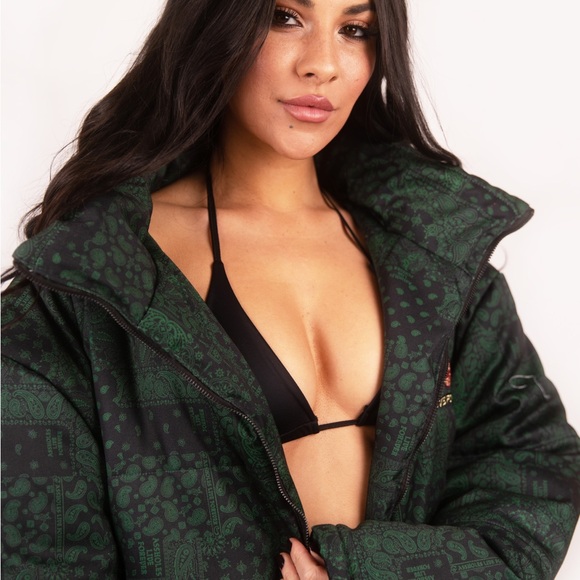 ALF IRISH UNISEX GREEN BANDANA HEAVYWEIGHT PUFFER JACKET ( L ) - Picture 5 of 5